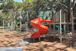Playground at Colmslie Beach Reserve.