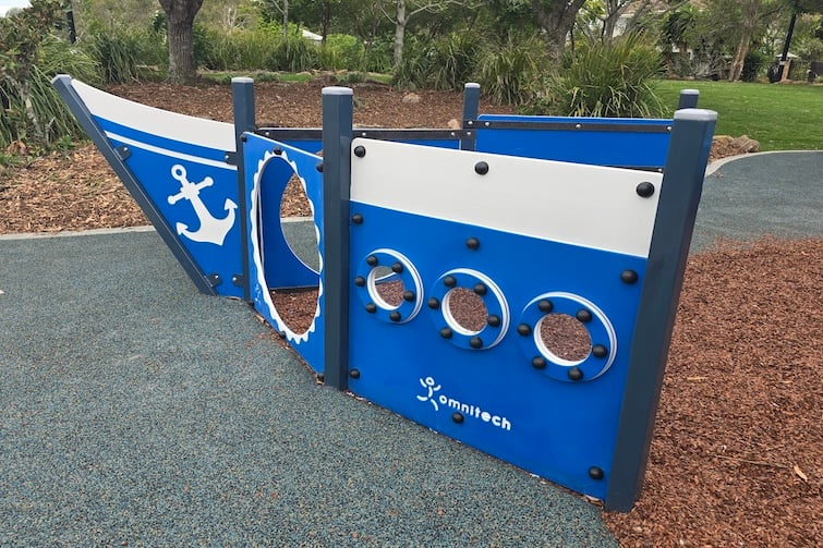 Front of ship play structure at Newport Park.