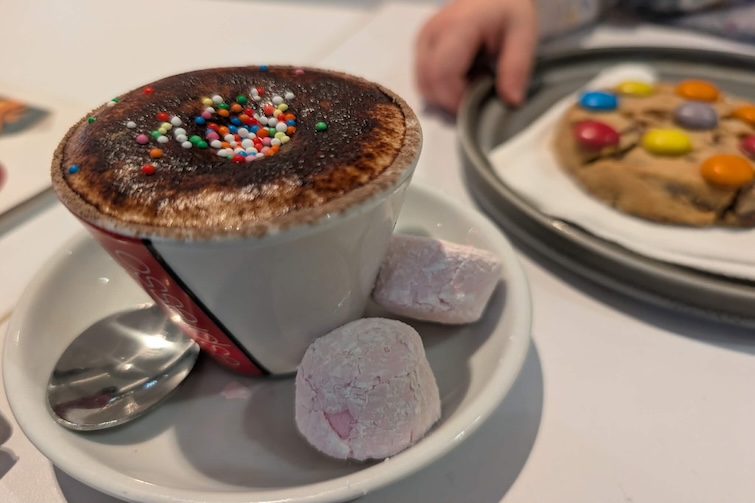 Hot chocolate with marshmallows at Creama Espresso, North Lakes.
