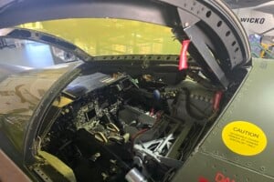 Inside cockpit of plane at Queensland Air Museum, Caloundra.