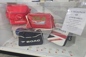 Cabin bag display at Queensland Air Museum, Caloundra.