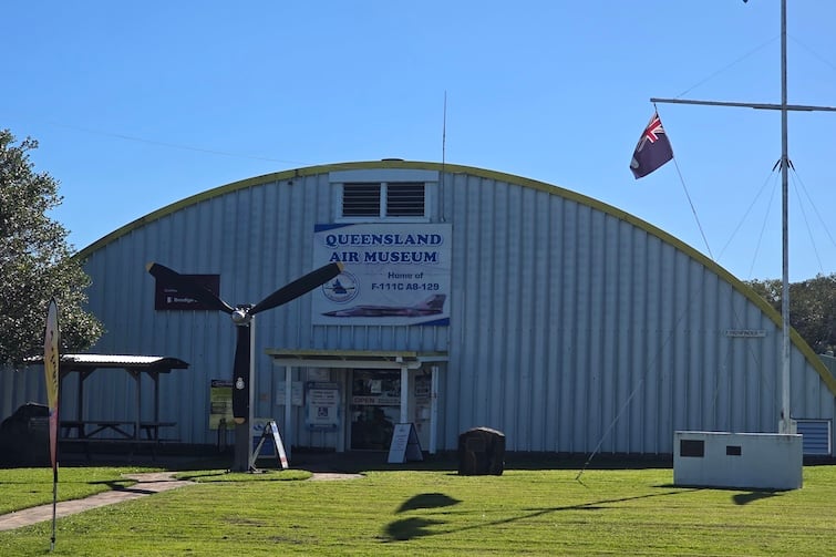 Entrance to hangar at Queensland Air Museum, Caloundra.