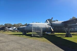 Planes on display outside at Queensland Air Museum, Caloundra.