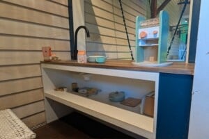 Cubby house at The Treehouse play area within The Full Moon Hotel, Sandgate.