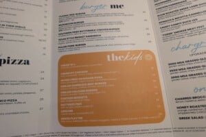 The menu at The Full Moon Hotel, Sandgate.