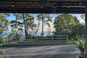 The view of the bay from The Full Moon Hotel, Sandgate.
