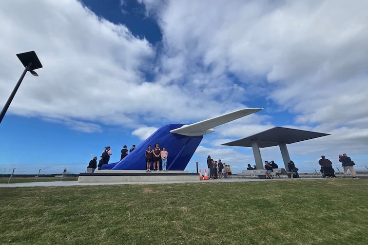 Fokker F28 tail at Fellowship Place at Brisbane Airport.