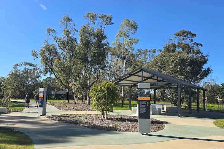 Picnic shelter at the Moreton Bay Central Lakes walk.