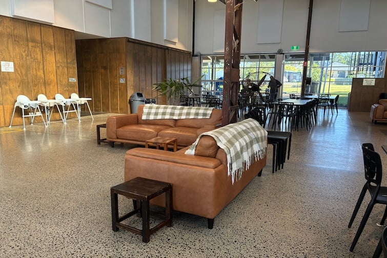 Couches and inside seating at The Foundry Cafe in Brassall.