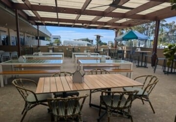 Outdoor seating area at Brighton Hotel.