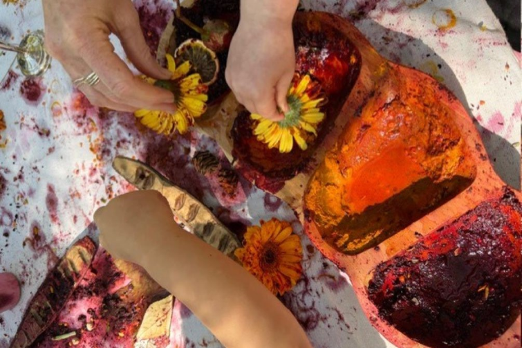 Little Bush Village flower painting.