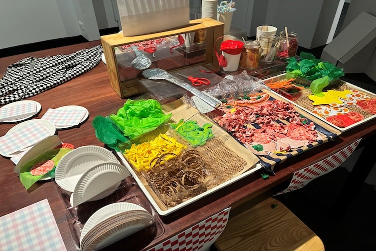 Toddler time craft items at Ipswich Art Gallery - Make Yourself at Home exhibition.