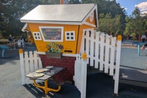 Little cubby house at The Hills District All Abilities Park.
