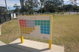 Lets play sign at The Hills District All Abilities Park.