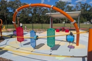 Reflection panels at The Hills District All Abilities Park.