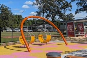 Hammock seats at The Hills District All Abilities Park.