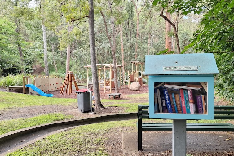 Street library at Clarina Street Park.